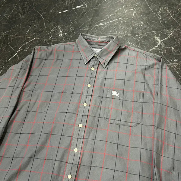 [BUNJANG] Burberry Gray Check Shirt XL / XL 버버리 그레이 체크 셔츠