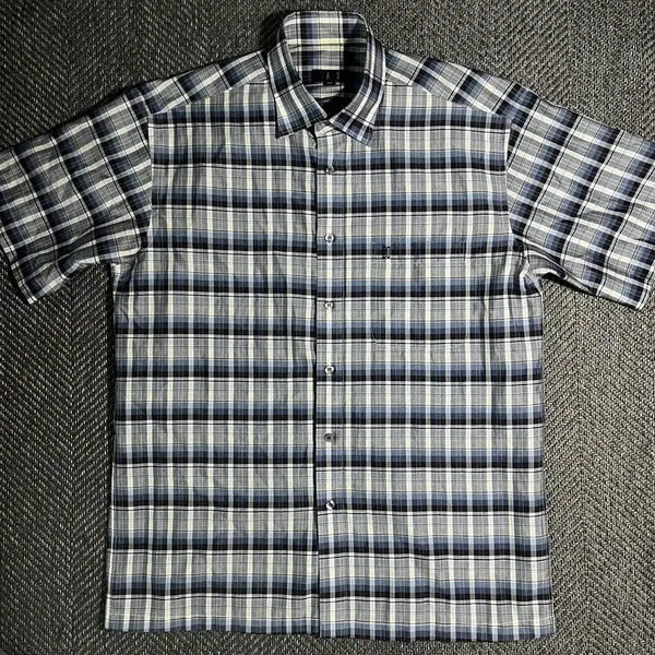 [BUNJANG] DAKS Check Short Sleeve Shirt / [105]DAKS 닥스 체크 반팔 셔츠