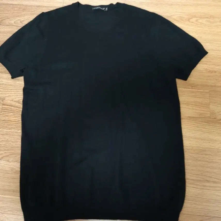 [BUNJANG] Black Short Sleeve Knit Top Size 105 / 블랙 반팔 니트 105