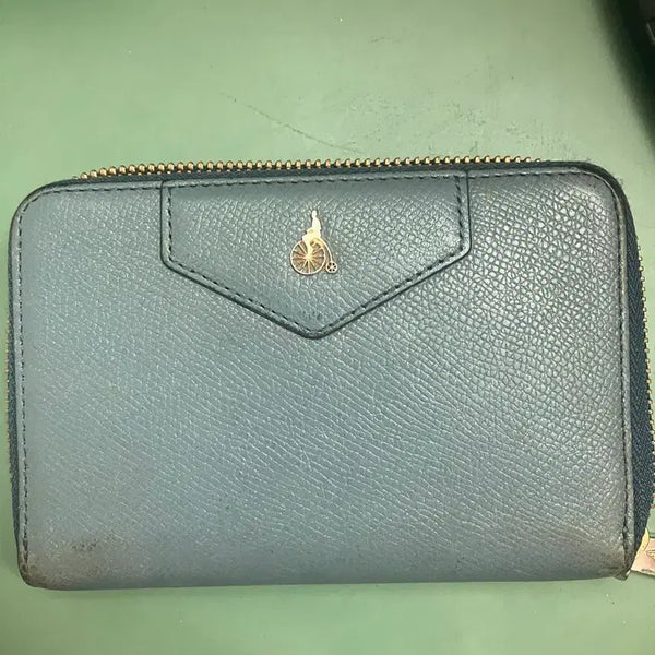[BUNJANG] Beanpole Blue Leather Bifold Wallet / 빈폴 블루 지갑