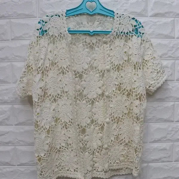 [BUNJANG] Net Knit Shirt Cardigan / 03 그물뜨게 셔츠 가디건 여55S 키150/창고갤러리