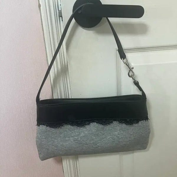 [BUNJANG] Two-Way Shoulder Bag (Black/Gray) / 가방 숄더백 겸용 블랙 그레이