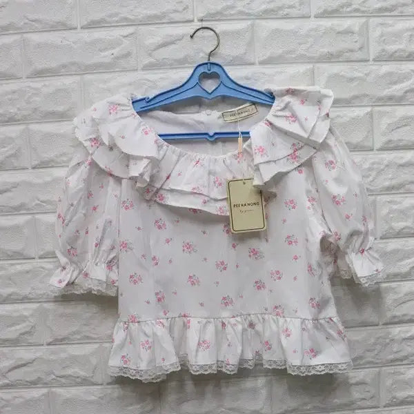 [BUNJANG] Lace Crop Blouse Women's Size 66 / 04 새상품 레이스 크롭블라 여성66/창고갤러리
