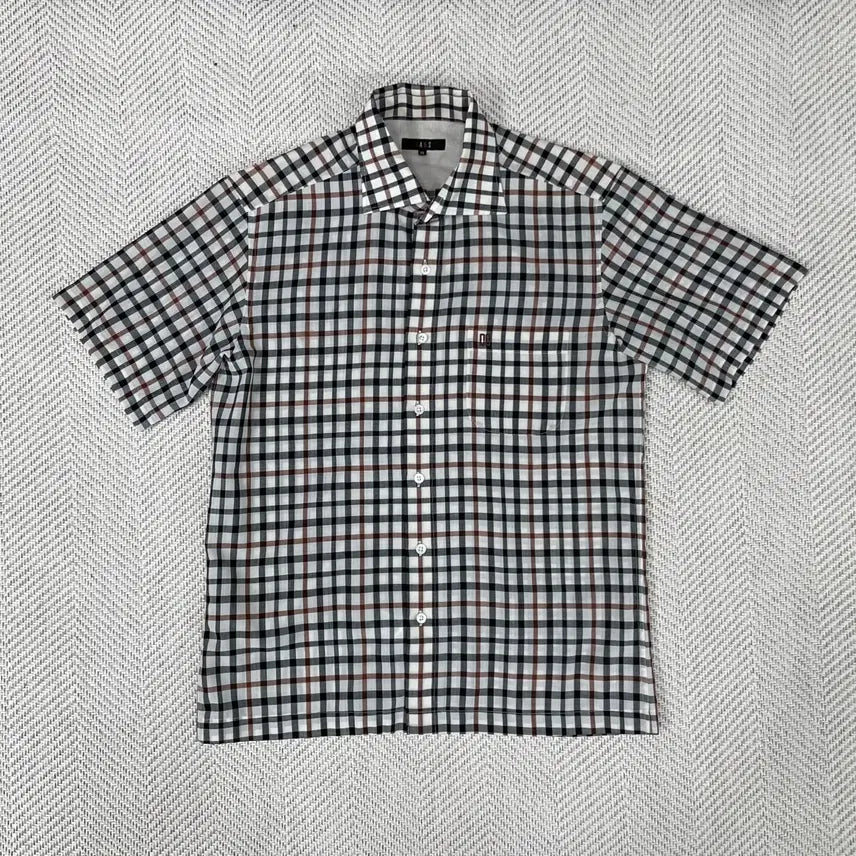 [BUNJANG] DAKS Checked Short Sleeve Shirt Size 95 / DAKS 체크 반팔 셔츠 95
