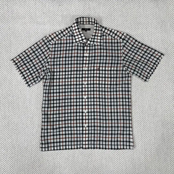 [BUNJANG] DAKS Checked Short Sleeve Shirt Size 95 / DAKS 체크 반팔 셔츠 95
