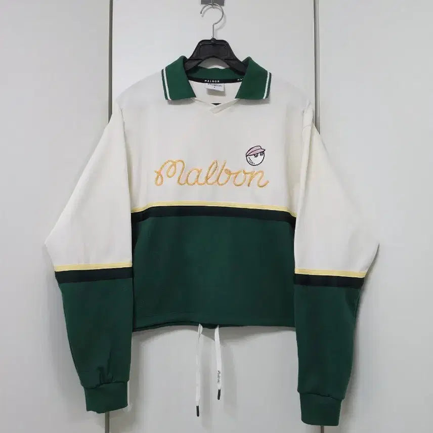 [BUNJANG] Malbon Golf Women's Cropped Polo T-Shirt / Malbon 말본 골프 여성 크롭 폴로 티