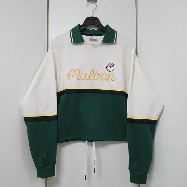 [BUNJANG] Malbon Golf Women's Cropped Polo T-Shirt / Malbon 말본 골프 여성 크롭 폴로 티