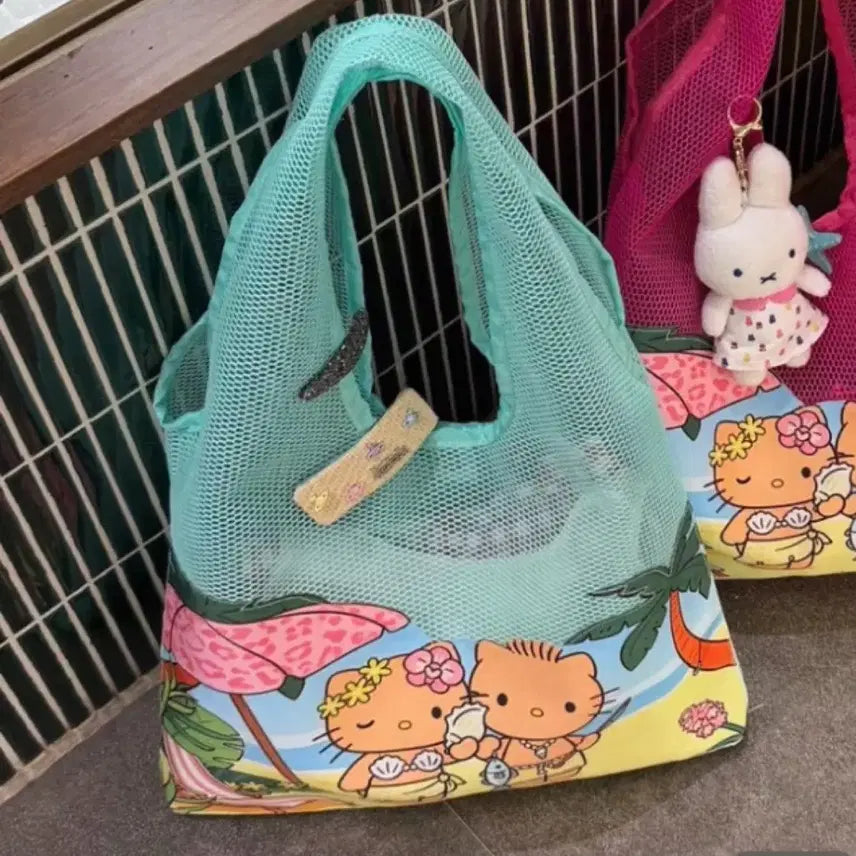 [BUNJANG] Tanning Kitty Beach Mesh Bag / 태닝키티 해변 메쉬백 (태닝키티 바캉스 비치백 판매)
