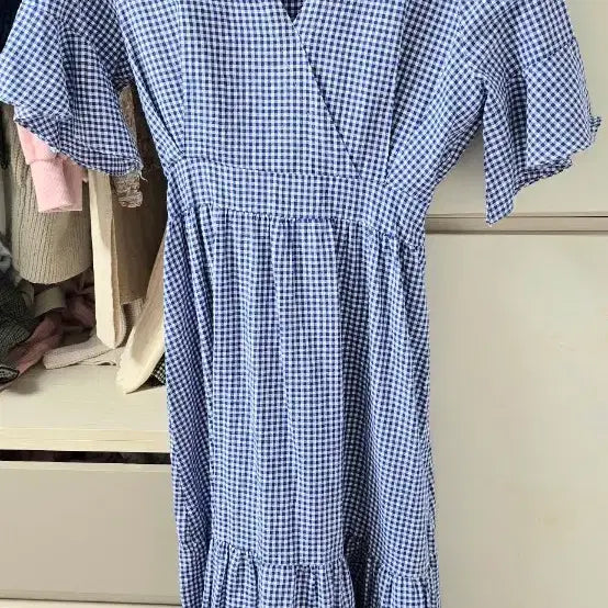 [BUNJANG] Women's Check Half Sleeve Dress / 여성 반팔체크 원피스