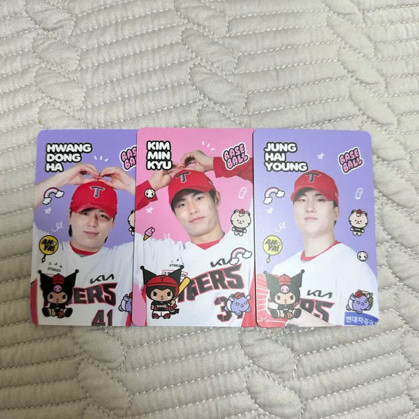 [BUNJANG] Kia Tigers Kuromi Bundle Set Photocards (Hwang Dongha, Jeong Haeyoung, Kim Mingyu) / 기아 타이거즈 쿠로미 포카 (황동하 정해영 김민규) 일괄양도