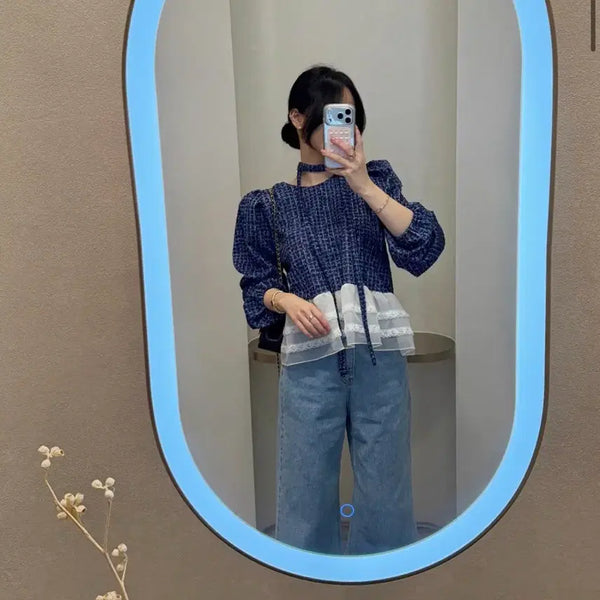 [BUNJANG] Bycinni Taisha Blouse Navy / 바이씨니 제작 타이샤 블라우스 네이비