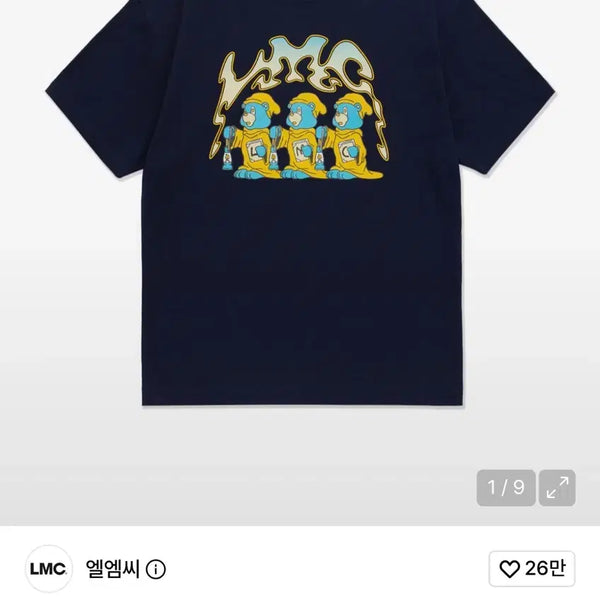 [BUNJANG] LMC Three Bears V2 Short Sleeve T-Shirt Navy S / LMC 엘엠씨 쓰리 베어즈 V2 반팔 티셔츠 네이비 S