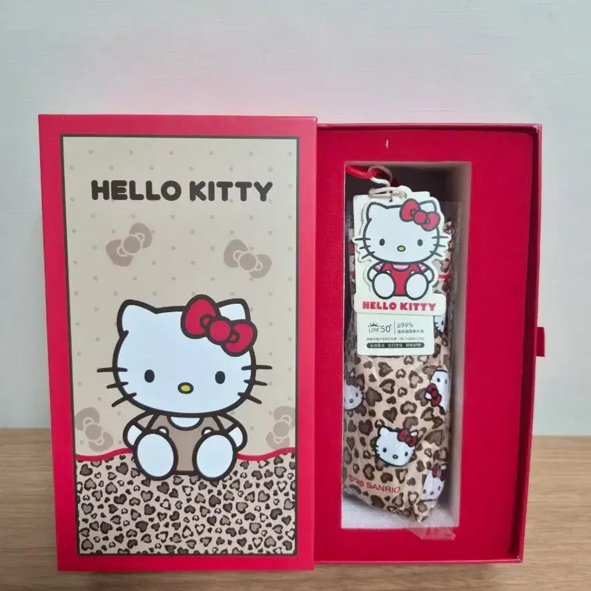 [BUNJANG] Sanrio Hello Kitty Leopard Print UV Protection Parasol / 산리오 정품 헬로키티 양산 풀박스