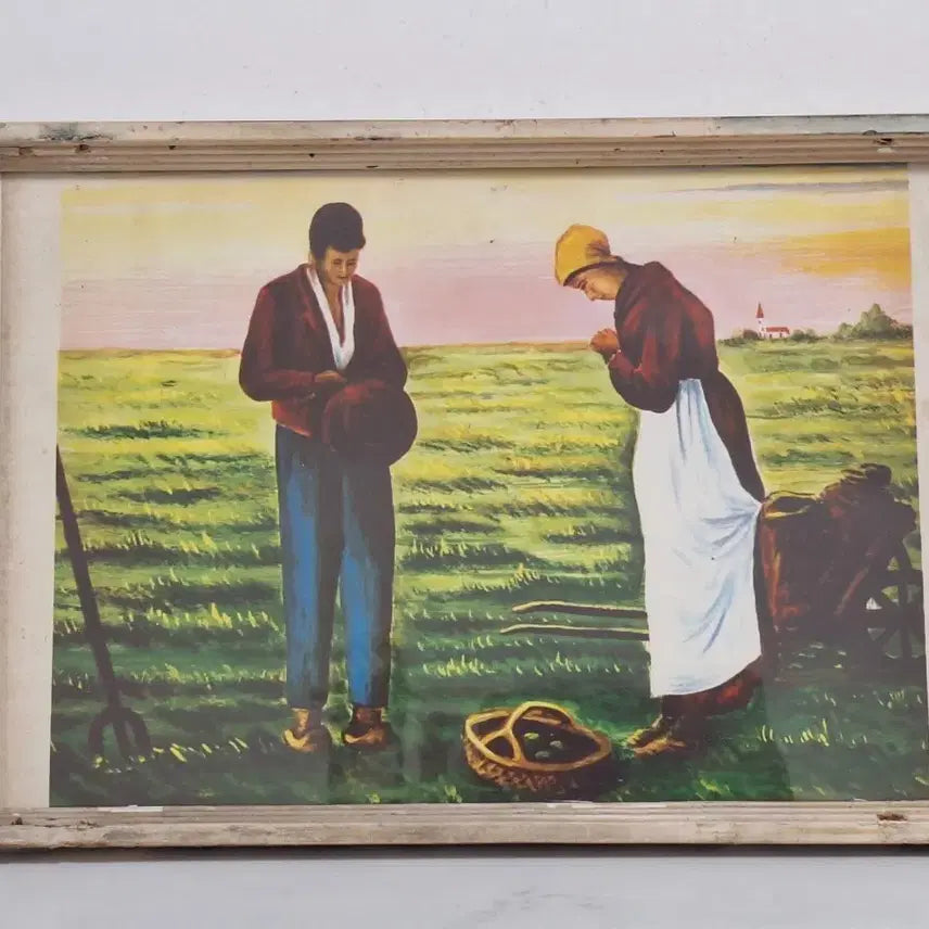 [BUNJANG] Vintage Barber Shop Painting Framed / 근대사 수집 옛날 민속품 빈티지 이발소 그림 액자