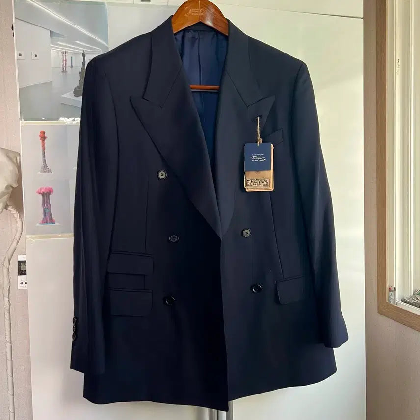 [BUNJANG] Annualing Peaked Lapel Double Jacket 48L / 애뉴얼링 피크드라펠 더블 자켓 48L