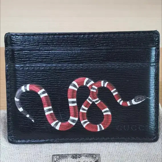 [BUNJANG] Gucci Snake Card Holder Black Leather / 구찌 스네이크 카드지갑/지갑 정품S급(감정O)