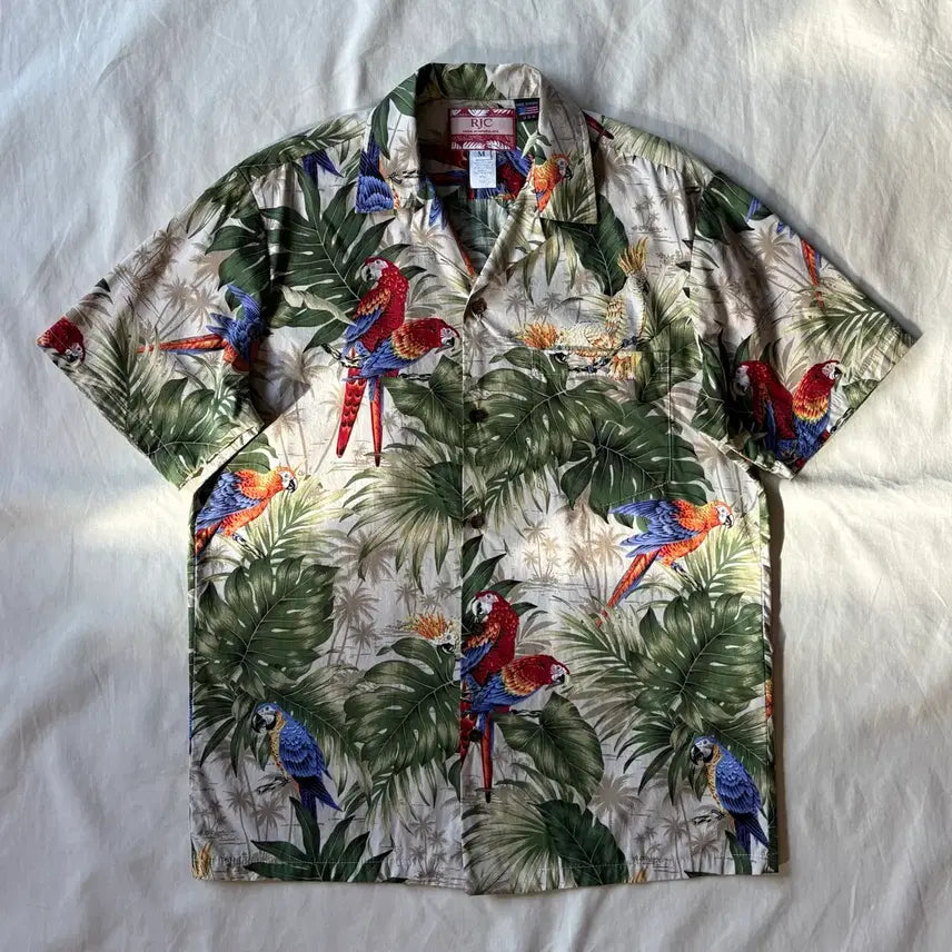 [BUNJANG] RJC 90s Hawaiian Shirt Cotton Open Collar Coconut Button / [102-105] 90s USA RJC 하와이안 셔츠