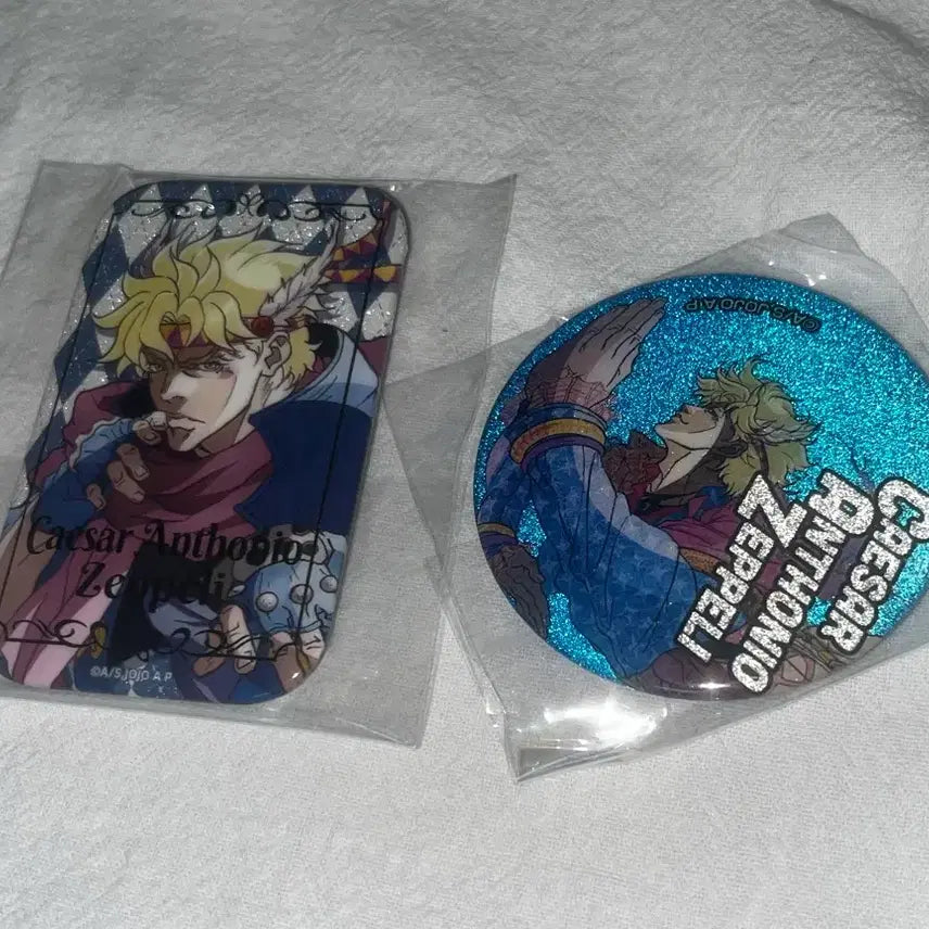 [BUNJANG] JoJo's Bizarre Adventure Caesar Anthonio Zeppeli 2-Type Badge Bundle Set / 죠죠의 기묘한 모험 시저 체펠리 뱃지 2종 일괄