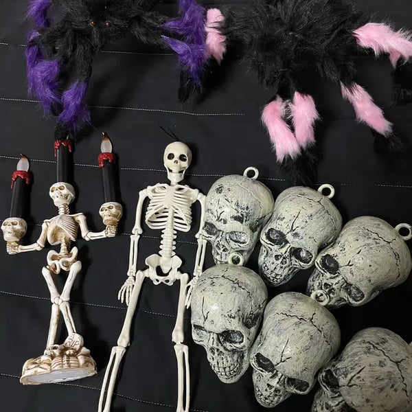 [BUNJANG] Rare Gothic Skull Spider Halloween Decor Bundle / 레어]고어한 방꾸 해골 거미 할로윈굿즈 일괄