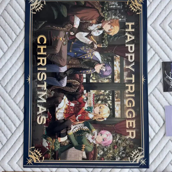 [BUNJANG] Nijisanji Fushimi Gaku Happy Trigger Christmas Clear File Set + POB + Can Badge / 니지산지 해피트리거 크리스마스 클리어파일 세트+특전+캔뱃지