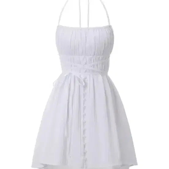 [BUNJANG] 3Times Vanilla Halter Dress Ivory S / 쓰리타임즈 바닐라 홀터 드레스 아이보리 S