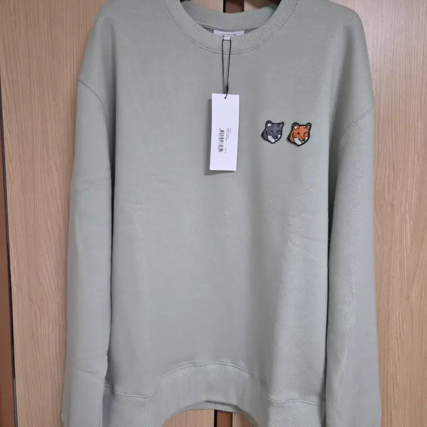 [BUNJANG] Maison Kitsuné Double Fox Head Sweatshirt Khaki XL / (특가/무배)메종키츠네 더블폭스헤드 맨투맨 카키 XL