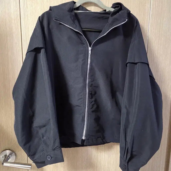 [BUNJANG] Oversized Windbreaker Hoodie Zip-Up Jumper / 빅사이즈 free 오버핏 바람막이 후드집업 점퍼
