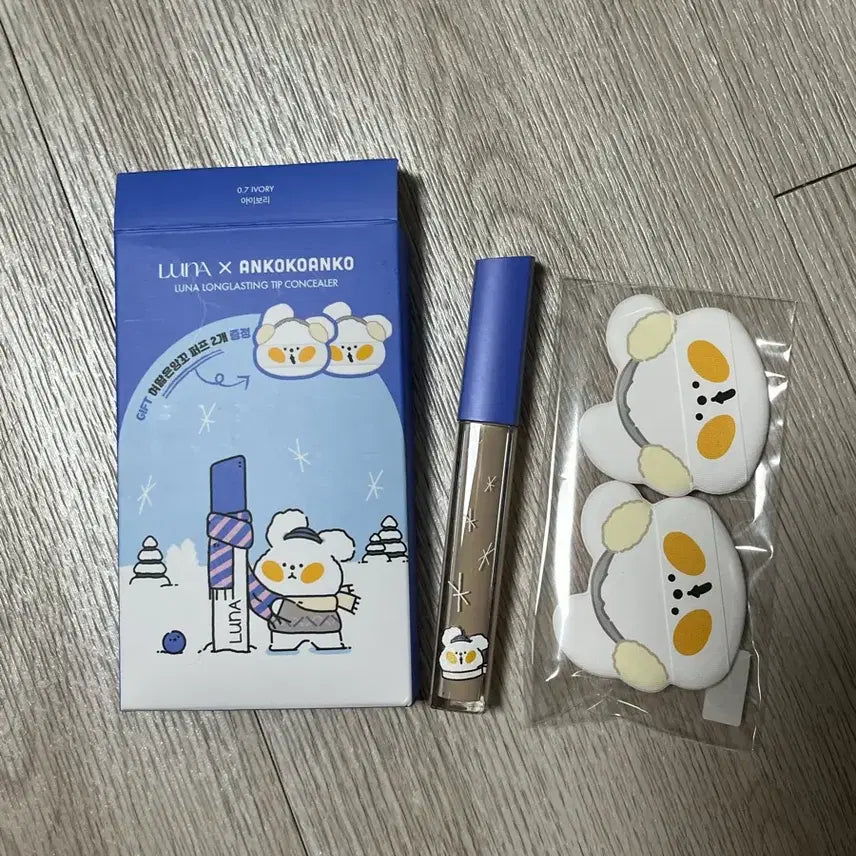 [BUNJANG] Luna x Angkko Edition Concealer (Ivory, #07) with Angkko Character Puffs / 루나 x 앙꼬 에디션