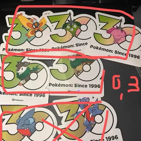 [BUNJANG] Pokemon 30th Anniversary Sticker Set (Grovyle, Sceptile, Huntail) / 포켓몬스터 30주년 스티커 세트 판매 (도롱마담,메이클,딥상어동)