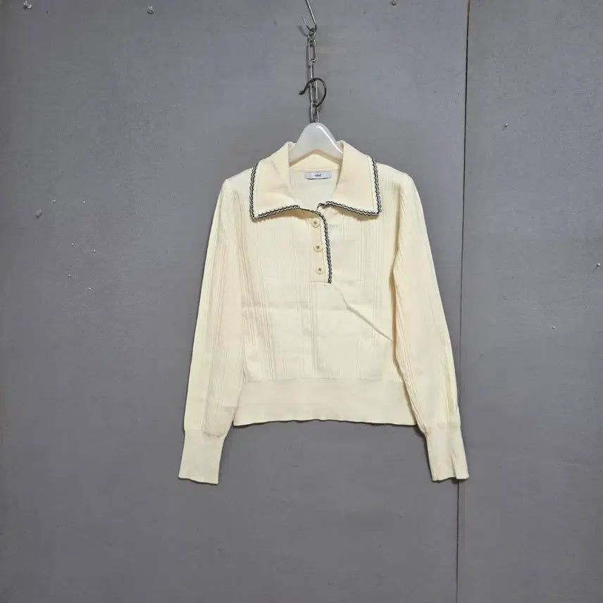 [BUNJANG] LE SHOP Ivory Collar Knit (Size F) / 르샵 아이보리 카라 니트 F   n7610