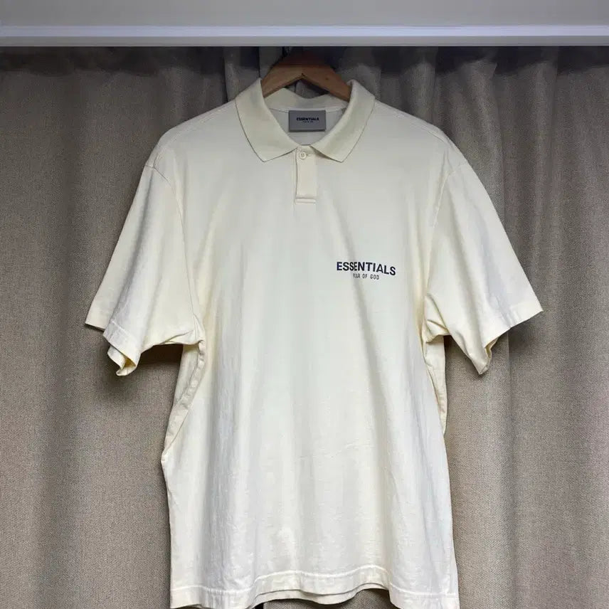 [BUNJANG] Fear of God Essentials Cream Polo T-Shirt / [정품S] 피오갓 에센셜 폴로 반팔 크림 ESSENTIALS
