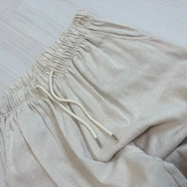 [BUNJANG] Cooling Wide Pants (Ecru) / 쿨링 와이드 팬츠(에크루)