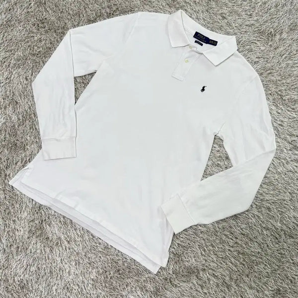 [BUNJANG] Polo Ralph Lauren Long Sleeve Polo Shirt White Men's M / 폴로 카라티 화이트 긴팔