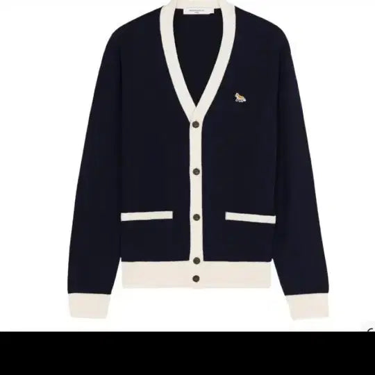 [BUNJANG] Maison Kitsuné Baby Fox Tricolor Classic Cardigan Black / [정품]메종키츠네 베이비폭스 바이컬러 클래식
