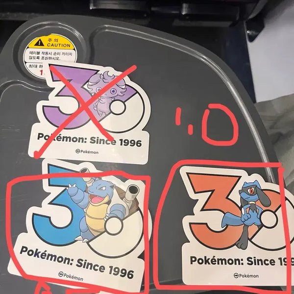[BUNJANG] Pokemon 30th Anniversary Stickers (Nyasper, Blastoise, Riolu) / 포켓몬스터 30주년 스티커 (냐스퍼,거북왕,리오르)