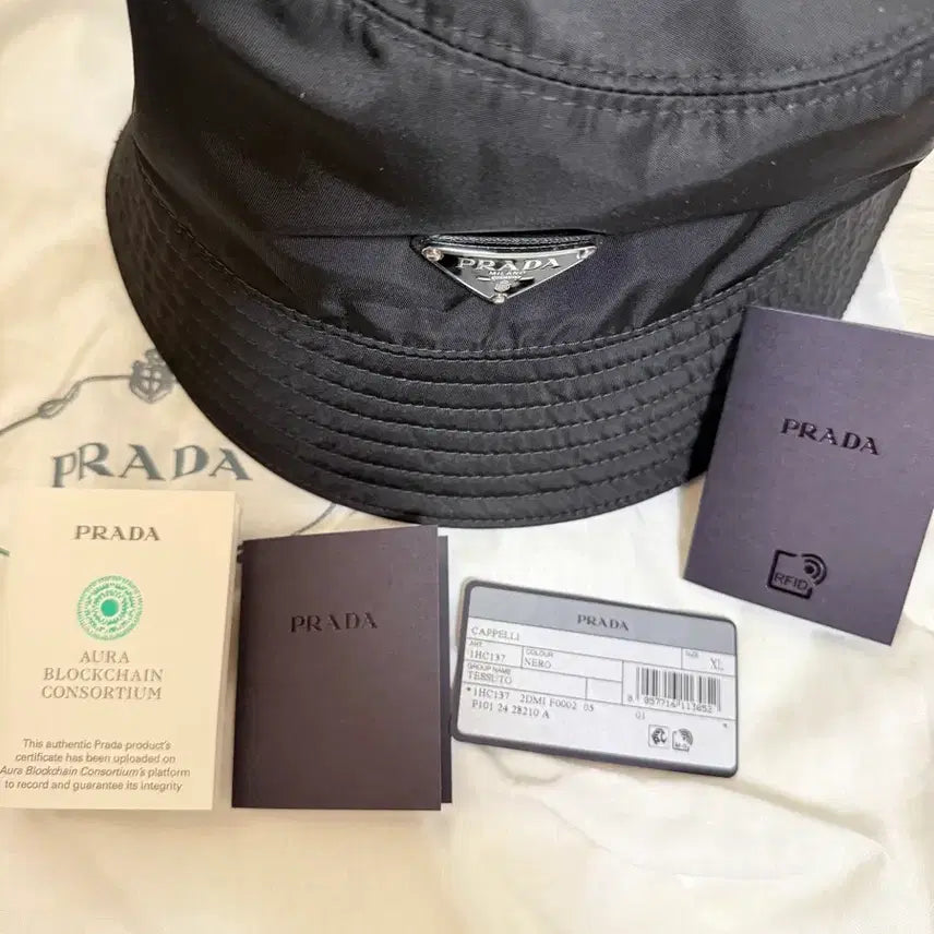 [BUNJANG] Prada Bucket Hat Black XL / 프라다 버킷햇 블랙 XL 1회착