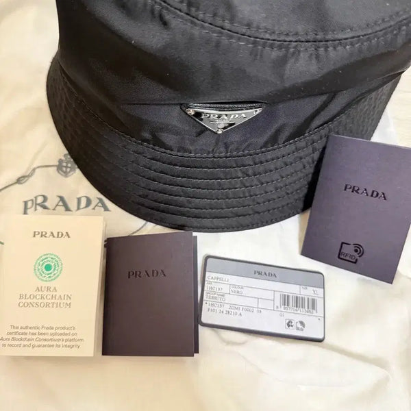 [BUNJANG] Prada Bucket Hat Black XL / 프라다 버킷햇 블랙 XL 1회착