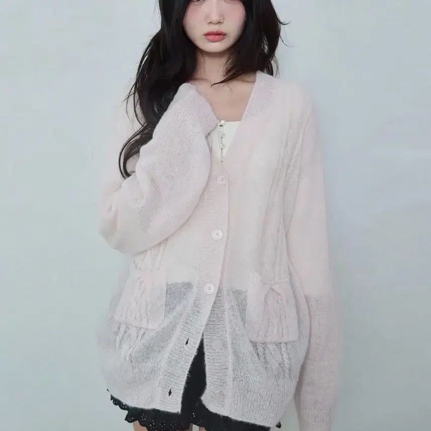 [BUNJANG] RAIZMIYA Eri Soft Cardigan [Baby Pink] / 레이즈미야 에리 소프트 가디건 [BABY PINK]