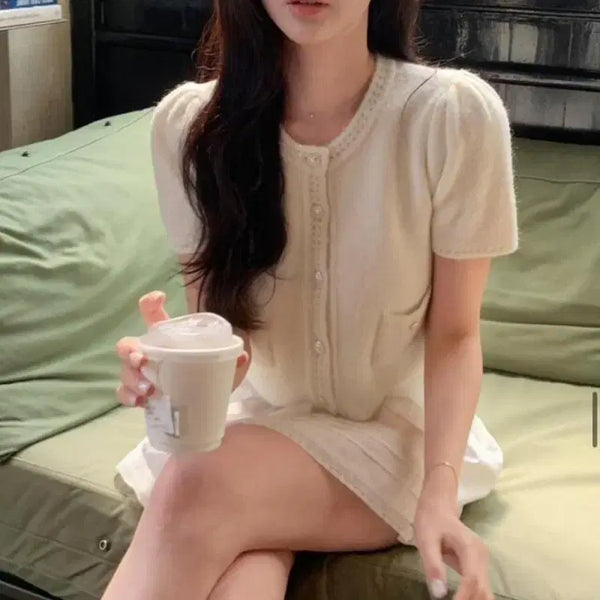 [BUNJANG] Minette Lowell Cardigan Ivory / 미네트 로웰 가디건 아이보리