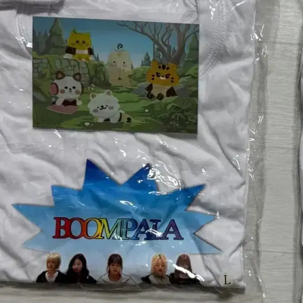 [BUNJANG] LE SSERAFIM Boom-Pow-Pow Short Sleeve T-Shirt (L) + Postcard / 르세라핌 공방 붐팔라 반팔 티셔츠 L엽서