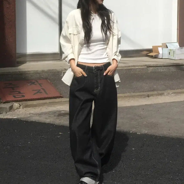 [BUNJANG] Kozl Wide Raw Denim Pants (Altered Length) / 코즐 와이드 생지 데님 팬츠