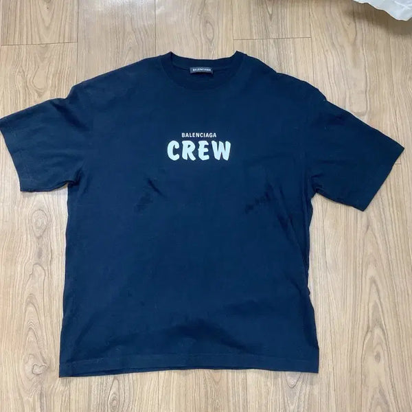[BUNJANG] Balenciaga Crew T-Shirt Navy / 발렌시아가 크루 반팔티 네이비
