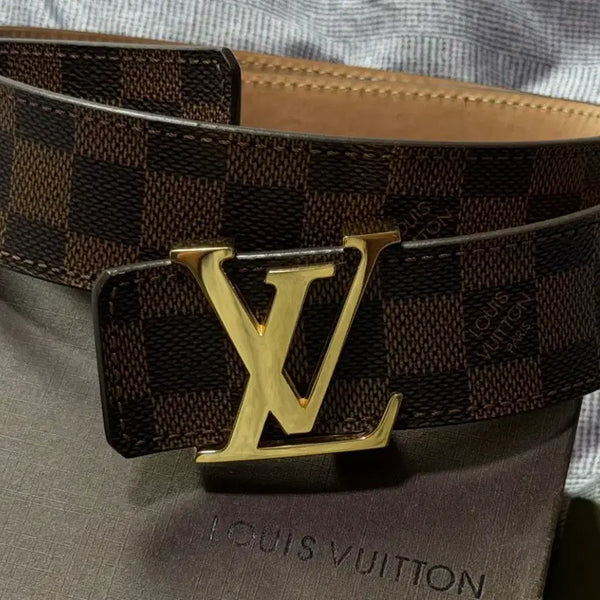 [BUNJANG] Louis Vuitton Damier Belt Gold Buckle / 루이비통 다미에 벨트 골드
