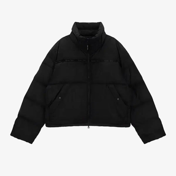 [BUNJANG] Matinkim Logo Taping Puffer Down Jumper Black / 마뗑킴 로고 테이핑 푸퍼 다운 점퍼 블랙