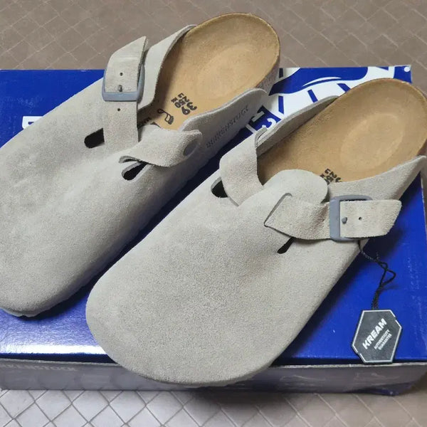 [BUNJANG] Birkenstock Boston Suede Leather Stone Coin - Regular / 버켄스탁 보스턴 스웨이드 레더 스톤 코인 - 레귤러