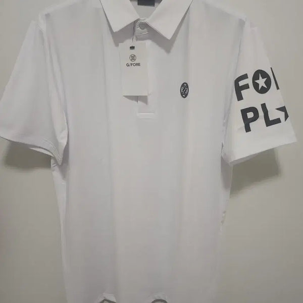 [BUNJANG] G/FORE Golf Short Sleeve Polo Shirt White / 지포어 골프 반팔 카라티 화이트 (새상품) 100