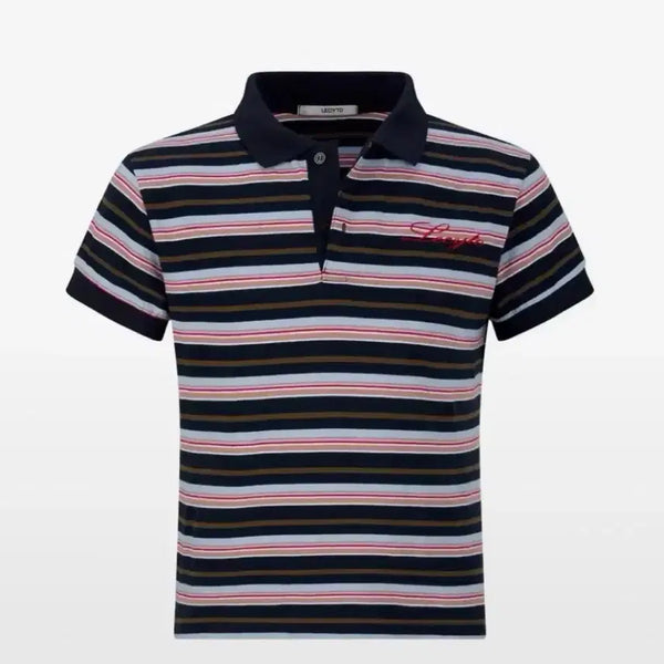 [BUNJANG] LECITY Stripe Collar Short Sleeve T-Shirt / LECYTO 스트라이프 카라 반팔 티셔츠
