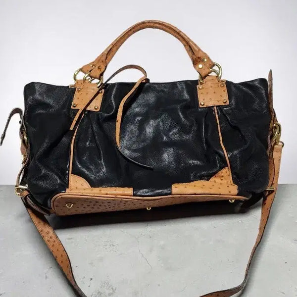 [BUNJANG] Eteri Firenze Ostrich Leather Big Tote Bag Shoulder Bag / 이테리 피렌체 오스트리치 가죽 빅 토트백 숄더백