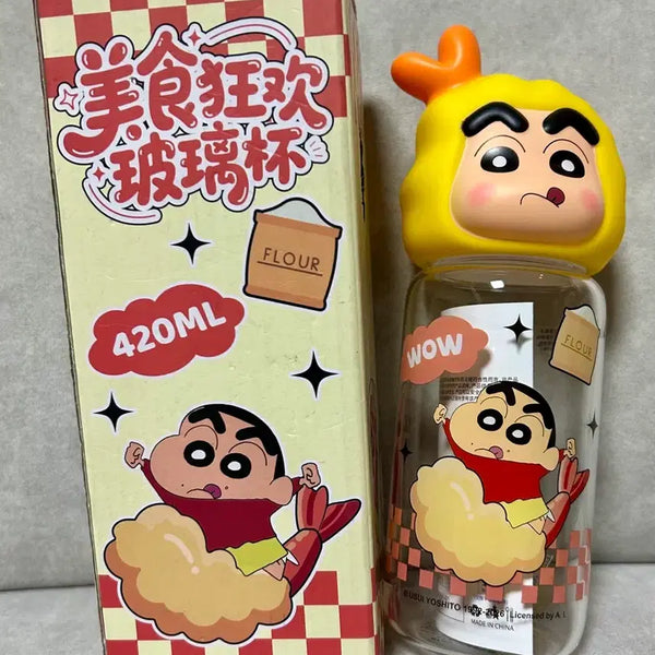 [BUNJANG] Crayon Shin-chan Glass Cup 420ml / 짱구는 못말려 짱구 유리컵 420ml