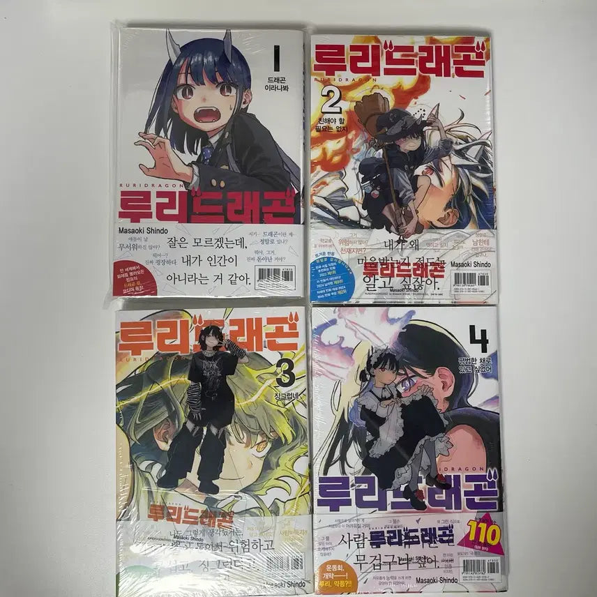 [BUNJANG] Ruri Dragon Complete Set (Volumes 1-4) First Edition / 루리드래곤 만화책